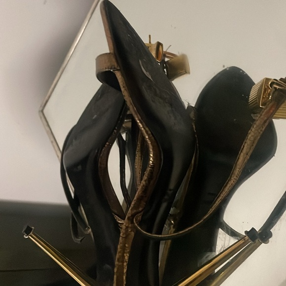 Tom Ford Authentic Lock Sandal Bronze Lizard High Heel! - Picture 4 of 6